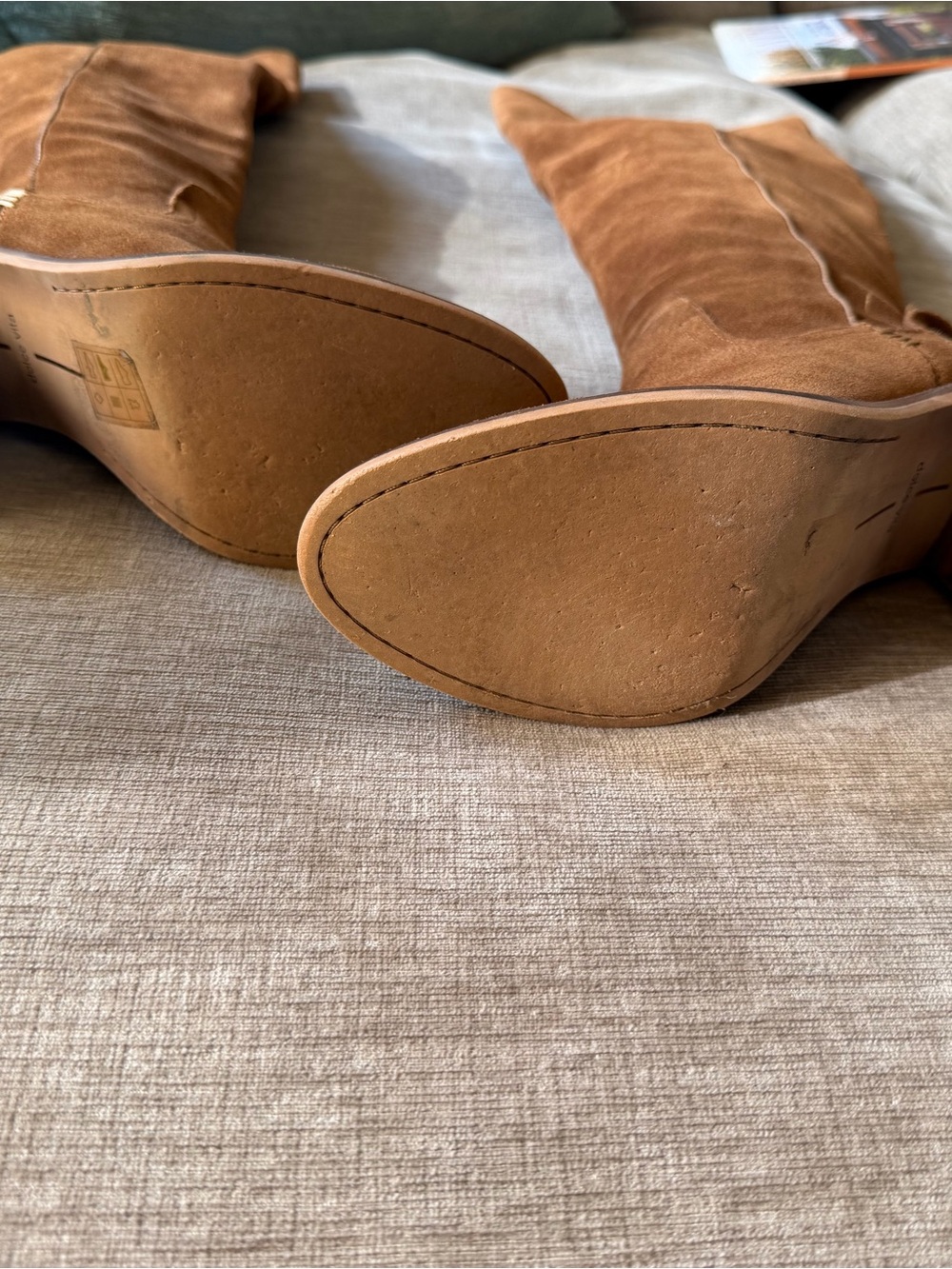 Dolce Vita Brown Suede Over-the-Knee Block Heel Boots - Picture 5 of 6